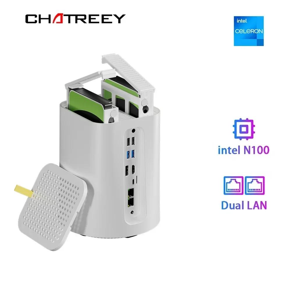   N100 Chatreey NAS ̴ PC SSD,  11 ǻ,  2.5G LAN ȭ 